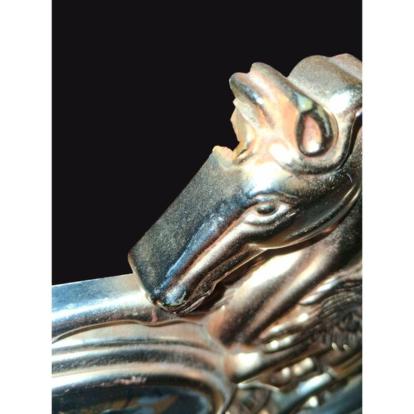 Vintage Pegasus Unicorn Mcm Horse Quartz Table Clock - Picture 10 of 11